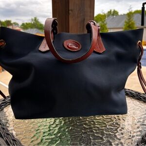 Dooney and Bourke Shopper Tote Bkue Nylon Leather
